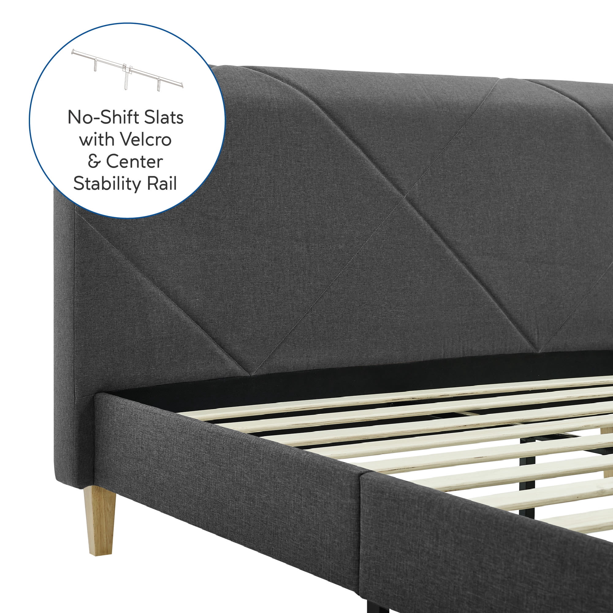 Modern Sleep Linville Upholstered Bed, Queen, Grey