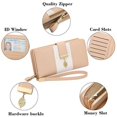 thumbnail image 3 of Ladies Purse, Large Capacity RFID Blocking Leather Women's Wallet with Detachable Wrist Strap, 3 of 5