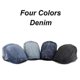 thumbnail image 2 of Adjustable Washed Denim Berets Hat Men Women Spring Summer Flat Cap Artist Duckbill Hat Casual Herringbone Newsboy Cap, 2 of 2