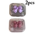 thumbnail image 2 of Contact Lens Case Clear: 2 Sets Bow Leakproof Contact Lens Box Soak Storage Kit, 2 of 10