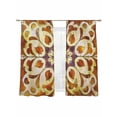 thumbnail image 2 of Abstract Art Sheer Curtains 63 Inches Long 2 Panels Bohemia Yellow Floral National Style Light Filtering Semi Sheer Window Curtains Drapes for Bedroom Living Room 52"x63", 2 of 7