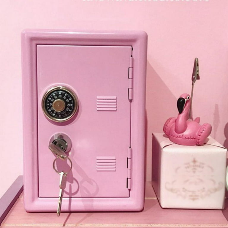 Small Safe Box,Mini Safe Kids Safe Box for Home OfficePersonal Safe Lock Boxmoney Jewelry Storage, Size: 18*12*10cm, Pink