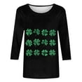 thumbnail image 4 of JTZGDY Womens St. Patrick's Day Green Shirts Cute Shamrock Pattern Print 3/4 Sleeve Crewneck Graphic T-Shirts Loose Oversized Dressy Casual Holiday Tunic Tees Blouses Green#30 XL, 4 of 5