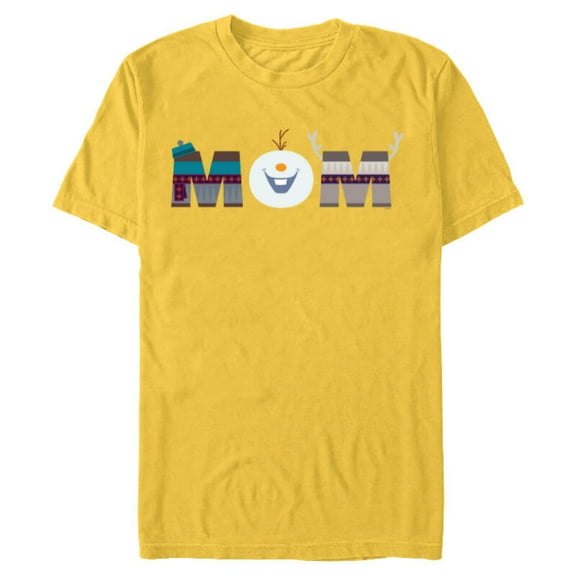 Disney Frozen Olaf Sven Kristoff Mother’s Day Birthday Mom - Short Sleeve Blended T-Shirt for Adults - Customized-Yellow