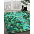 thumbnail image 3 of Ahgly Company Machine Washable Indoor Rectangle Transitional Deep-Sea Green Area Rugs, 2' x 3', 3 of 7