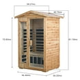 thumbnail image 5 of 2 Person Outdoor Home Far Infrared Sauna, 1750W Old Fir Outdoor Infrared Sauna Dry Sauna with Color Lighting & Bluetooth Speaker Reading light & Touch control for Backyard, 5 of 9