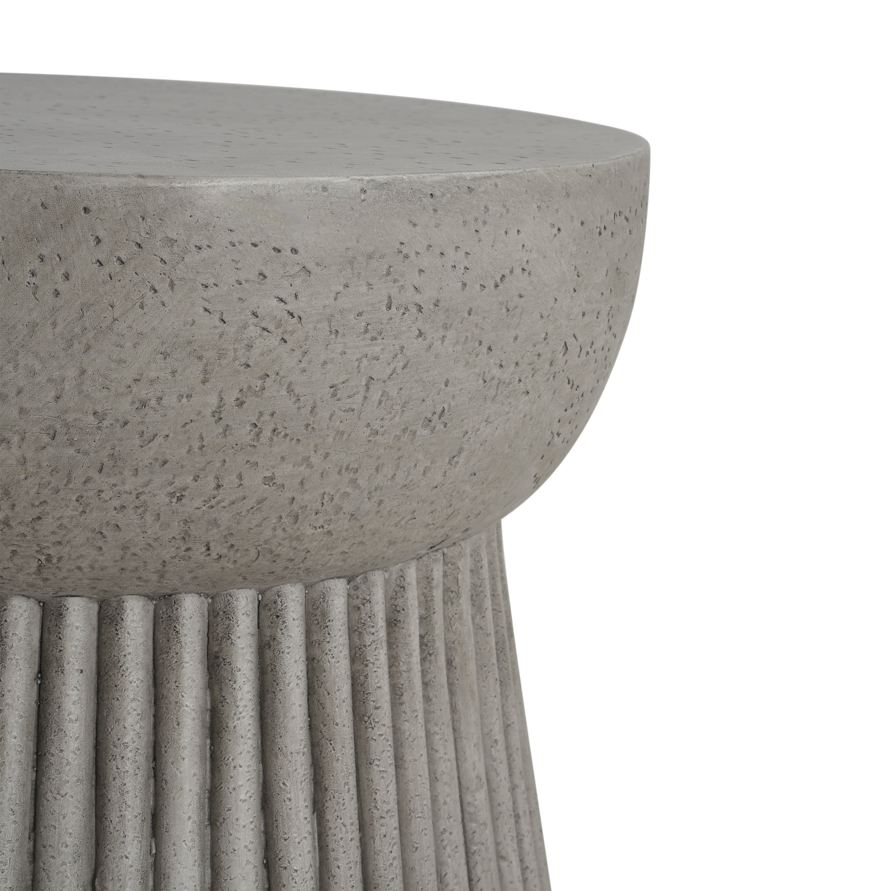 Side Table, Outdoor Lightweight Concrete Table for Patio Balcony Garden, Concrete Finish