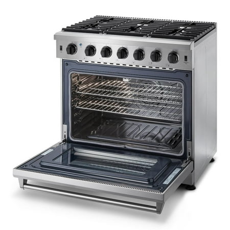 Thor Kitchen - 6.0 Cu.Ft Freestanding Gas Convection Range with Storage Drawer- Stainless Steel/Steel Liquid Propane - Stainless steel