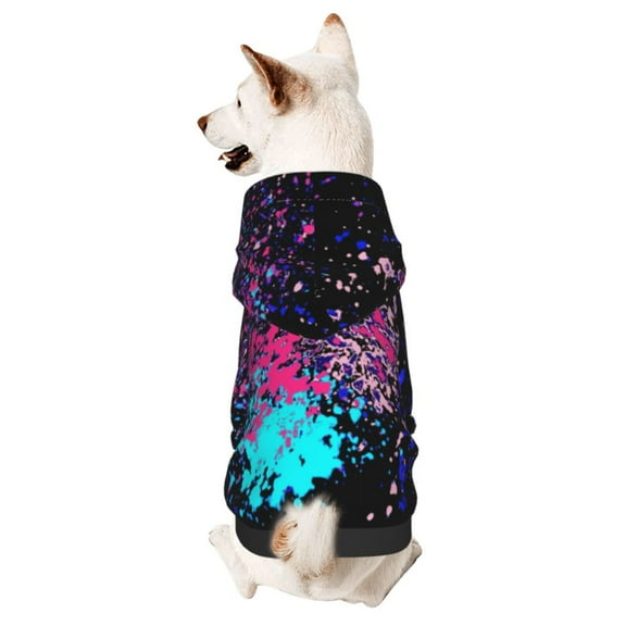 Glow In Dark Splatter Neon Dog Sweatshirt Pet Wear Hoodie Soft Warm Easy To Wear Puppy Cat Dogs Apparel Small