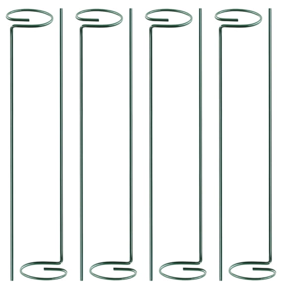8 Pcs Adjustable Metal Plant Support Stakes, Rust-Proof Half-Round Flower Support Poles for Indoor & Outdoor Plants, Heavy Duty Garden Stakes for Orchids, Roses, Vines, Green