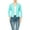 Aqua, variant on Women's Collarless Blazer Open Front Sleek 3/4 Sleeves Cardigan