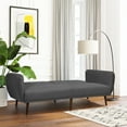 thumbnail image 2 of Costway Convertible Futon Sofa Bed Adjustable Couch Sleeper w/ Wood Legs Grey, 2 of 11