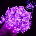 thumbnail image 5 of KOMI Solar Outdoor String Lights 50LED Flower Shaped Christmas Lights for Patio Garden Decoration Purple, 5 of 6