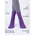 thumbnail image 4 of HUGH UGOLI Women Diabetic Ankle Socks, Super Soft , Thin Bamboo Socks, Wide , Loose, Non-Binding Top , Seamless Toe, 4 Pairs, Purple/Green/Burgundy/A.Purple, Shoe Size: 6-9, 4 of 6