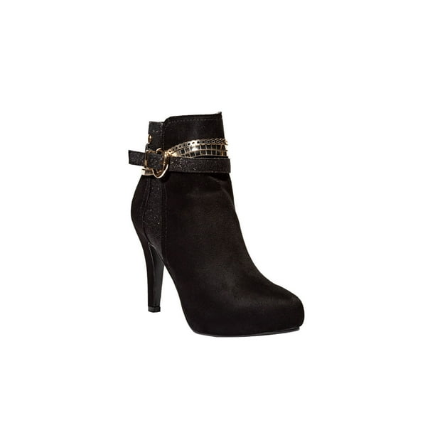 BOTINES TACONES VESTIR LEON MUJER DAMA NEGRO GAMUZA D462H2727 LEON D462H2727p