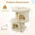 thumbnail image 3 of Costway 26" Small Cat Tree with Large Padded Plush Perch, 2 Condos, Sisal Scratching Posts Beige, 3 of 10