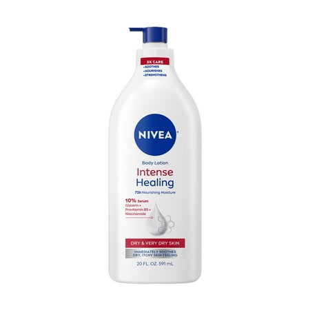 NIVEA Intense Healing Body Lotion for Very Dry and Itchy Skin, 72Hr Moisturizer, 20 fl oz