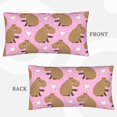 thumbnail image 7 of King Pillow Cases Standard Size - Capybara Print Pink Soft Envelope Closure Microfiber Block Print Pillow Cover, Wrinkle Stain Resistant Travel Pillow Covers Standard Size 20x36in, 7 of 7