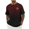 thumbnail image 1 of Mens Camisas de Manga Corta Impresión Casual Deportes Cuello Redondo Blusa, Poliéster Ligero para la Primavera Verano Al Aire Libre Uso Diario, 1 of 4