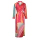 thumbnail image 1 of Vestido largo informal con dobladillo dividido y cordón de solapa con estampado de mangas largas sexy para mujer Pompotops hdfakjf9369, 1 of 8