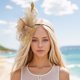 thumbnail image 2 of Ofertas Únicas 1 Juego de Accesorios para el Cabello con Diadema de Plumas para Mujeres Marrón Amarillo, 2 of 5