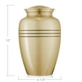 thumbnail image 2 of Reminded Adult Cremation Memorial Urn for Human Ashes, Gold Etched Cross Brass Funeral Urn with Velvet Bag, 2 of 6