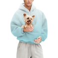 thumbnail image 7 of NMMUED Sweatshirt with Dog Pouch Baggy Hoodie Pet Carrier Sweatshirt Soft Hoodies for Women Pet Carrier Hoodie Loose Sweatshirts for Women Sweatshirt with Cat Pouch Light Blue M, 7 of 7