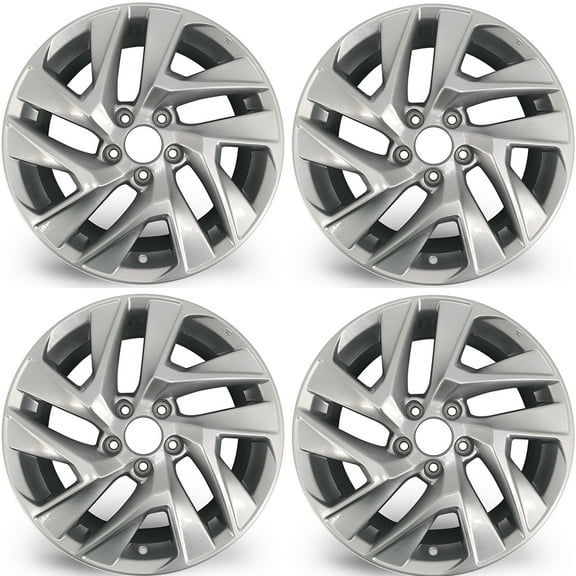 SET OF 4 Brand New Single 17" 17x7 Silver Alloy Wheel for Honda CR-V 2015 2016 Twisted spoke OEM Design Replacement Rim