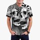 thumbnail image 1 of Balery Psychedelic Skull Illusion Art Camisa Polo de Hombre con Estampado, de Manga Corta y Tejido Medio, Camisa Tipo Golf Polo-Medium, 1 of 6