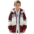 thumbnail image 3 of Posijego Teens Boys Girls Fleece Coats Soft Long Sleeve Fuzzy Hooded Zip up Winter Warm Jackets with Pockets, 3 of 7