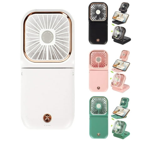 

Fnyko Portable 5 in 1 Mini Fan as Power Bank Phone Holder Handheld Fan Desk Fan USB Rechargeable Hand Fans 3000 mAh Power Bank 3 Speed modes Neck lanyard