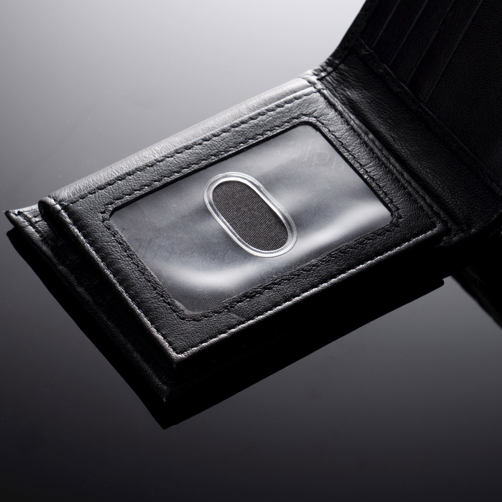 Alpine Swiss Mens Leather Bifold Wallet RFID Safe Removable Flip Up ID  Window