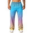thumbnail image 5 of LTTVQM Gradient Print Wide Leg Sweat Pants Dark Fade Pattern Elastic Drawstring Waist Loose Fit Mens Outdoor Athletic Full Length Trousers Light Blue 3XL, 5 of 7