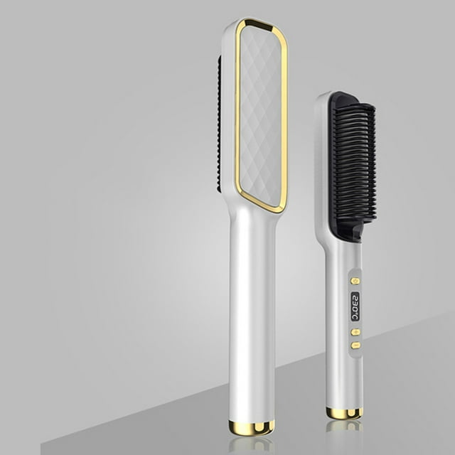 Electrodomésticos Peine para alisar el cabello, cepillo y plancha para alisar el cabello con revestimiento para un calentamiento uniforme, herramienta de peinado con pantalla LED, colgante
