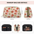 thumbnail image 2 of Bingfone Strawberries Print Leather Makeup Bag, Portable Hand-held Zipper Female Cosmetic Bag Toiletry Bag, Suitable for Home and Travel, 2 of 6