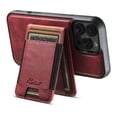 thumbnail image 3 of ELEHOLD Case for iPhone 12 Pro / 12 6.1",2 in 1 Detachable Magnetic Leather Wallet Case with Card Holder Kickstand,Red, 3 of 9
