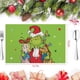 thumbnail image 2 of Juego de mesa navideña DAZONGE de Placemats, 6 unidades, color verde, lavable, 2 of 7