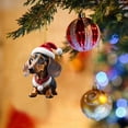 thumbnail image 1 of Dual Christmas Dog Acrylic Car Hangers, Automotive Rearview Mirror Pendant Set for Vehicle Holiday Decoration, 1 of 4