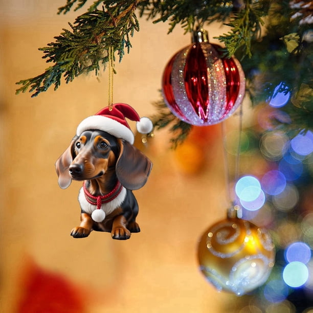 RKSTN christmas ornaments Border Product Christmas Dog Car Hanger Christmas Decoration Acrylic Car Hanger Home Hanger