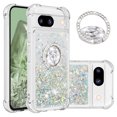 thumbnail image 1 of Funda para Google Pixel 8A 5G con Brillo Líquido Flotante, Purpurina, Parachoques y Anillo Giratorio Soporte, 1 of 5