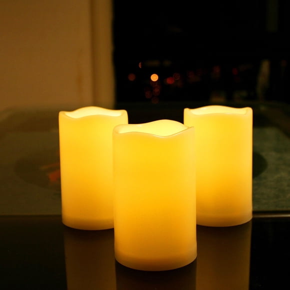 Velas sin llama CANDLE CHOICE a prueba de agua con mando a distancia de 3 x 5 pulgadas, 3 unidades