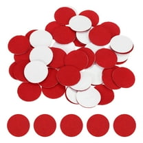 100 Pcs Adhesive Felt Circles, 1" Round Non-Woven Felt Pads Stickers, Red