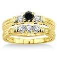 thumbnail image 2 of 1.25 Carat Black Diamond Three Stone Bridal Set on 10k Yellow Gold, 2 of 2