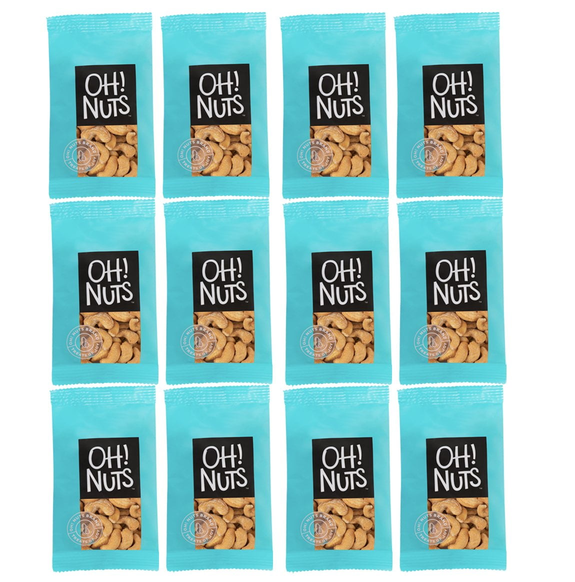 Oh! Nuts Roasted Salted Cashews Healthy 12 Snack Packs 1.5oz