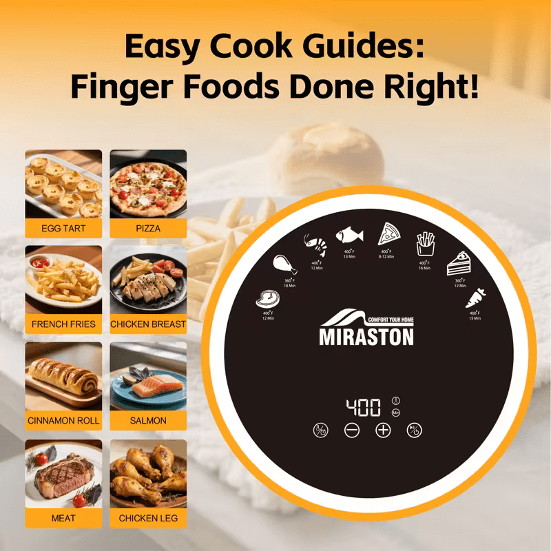 MIRASTON 2.8QT Air Fryer, Black - Compact, Digital Display, Nonstick
