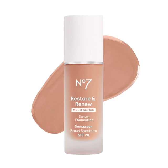 Base de maquillaje No7 Restore & Renew Cool Beige de 30 ml con factor de protección solar 20