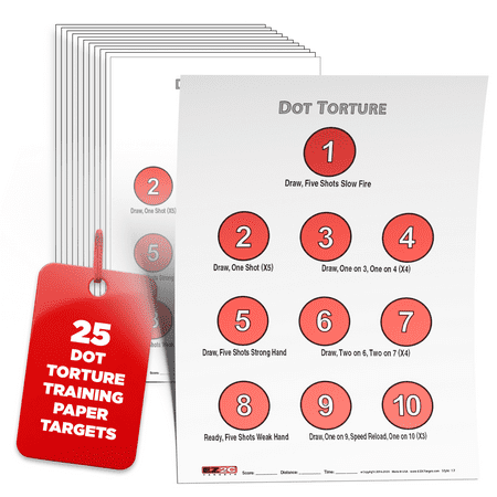 EZ2C Targets Style 17 Dot Torture Training Shooting Drill Paper Shooting Targets