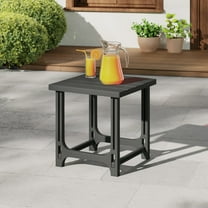 WestinTrends Outdoor 18" HDPE Square Adirondack Patio Side Table, Gray
