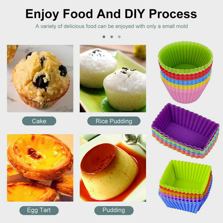 Silicone Muffin Cups And Fruit Forks, Lunch Box Dividers, Durable