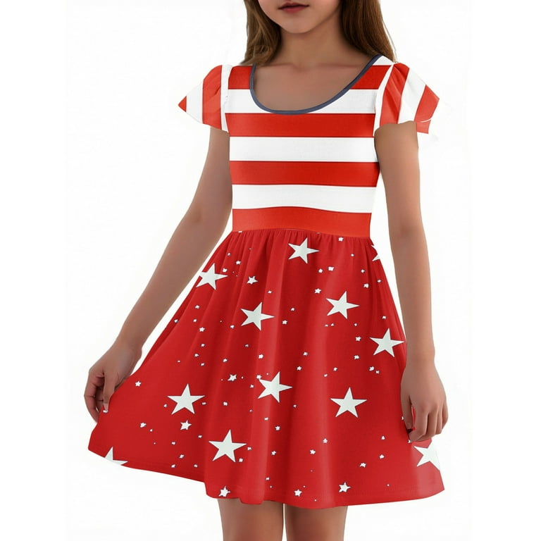 Abcomgle Girls Summer Dress Size 14-16 Stars Striped Printed 4th Of July Dresses Casual A-Line Fly Sleeve Midi Dress Cute Flare 4th Of July Sundresses 11-12 Years,Wine - Walmart.com Abcomgle Girls Summer Dress Size 14-16 Stars Striped Printed 4th Of July Dresses Casual A-Line Fly Sleeve Midi Dress Cute Flare 4th Of July Sundresses 11-12 Years,Wine - Walmart.com